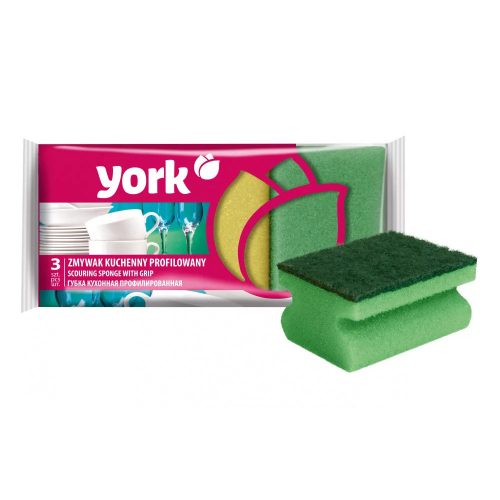 Súrolószivacs ergonomikus kialakítással 3 db - YORK