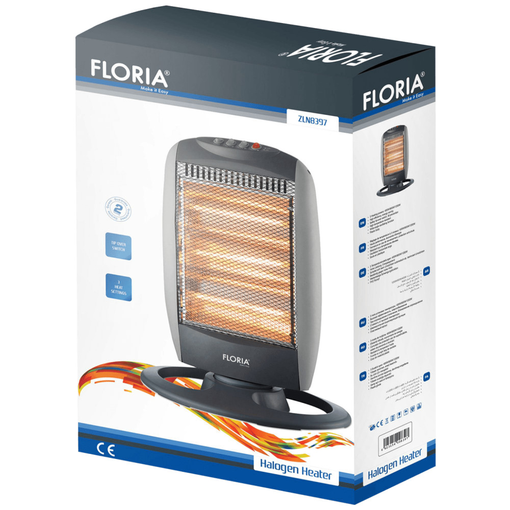 Floria Fűtőtest, kvarc, 400-800-1200W - ZLN8397 termék 2. képe