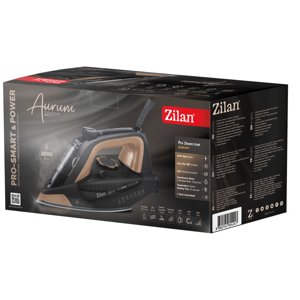 Zilan Gőzölős vasaló, 3000W, Aurum Touch - Pro Steam Iron - ZLN4247 termék 2. képe