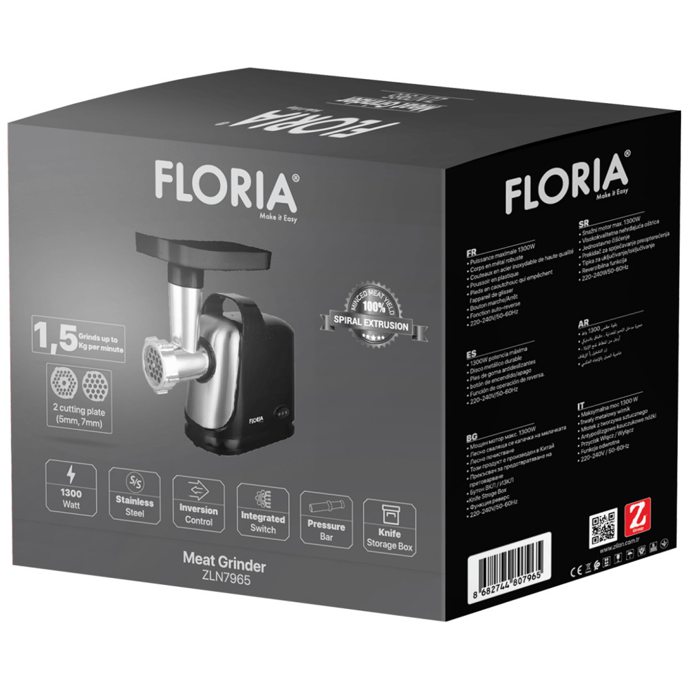 Floria Elektromos húsdaráló, 1300W, megfordítható funkció - ZLN7965 termék 2. képe