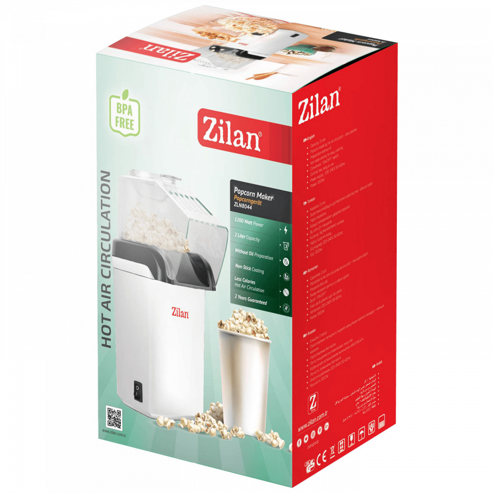 Zilan Popcorn készítő, 1200 W, fehér - ZLN8044/WH termék 2. képe