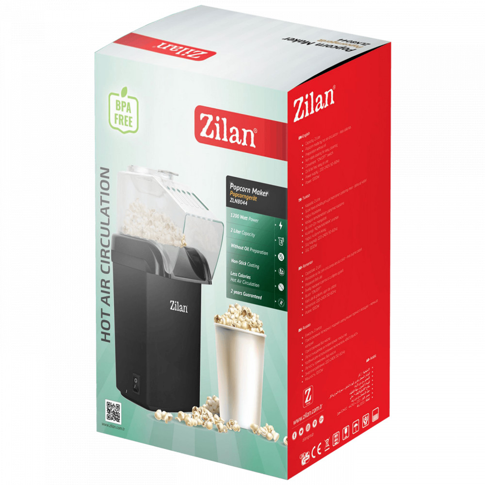 Zilan Popcorn készítő, 1200 W, fekete - ZLN8045 (ZLN8044/BK) termék 2. képe