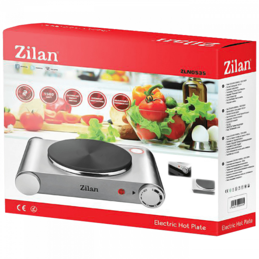 Zilan Elektromos tűzhely, 1 lapos - 18 cm, 1500 W, INOX - ZLN0535 termék 2. képe