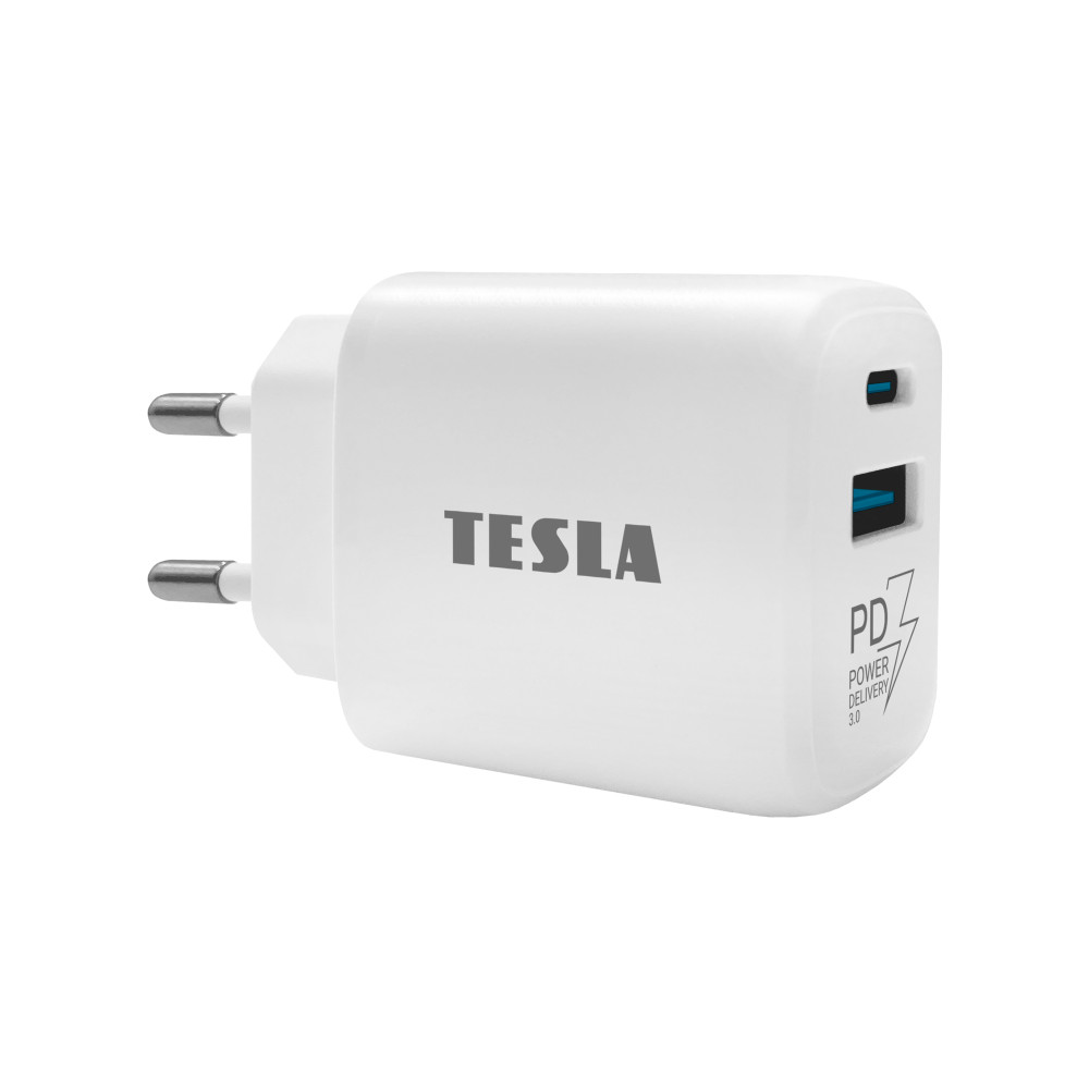 Tesla Power Charger T220, Kettős gyorstöltő 25 W PD 3,0/PPS (fehér szín) termék 2. képe